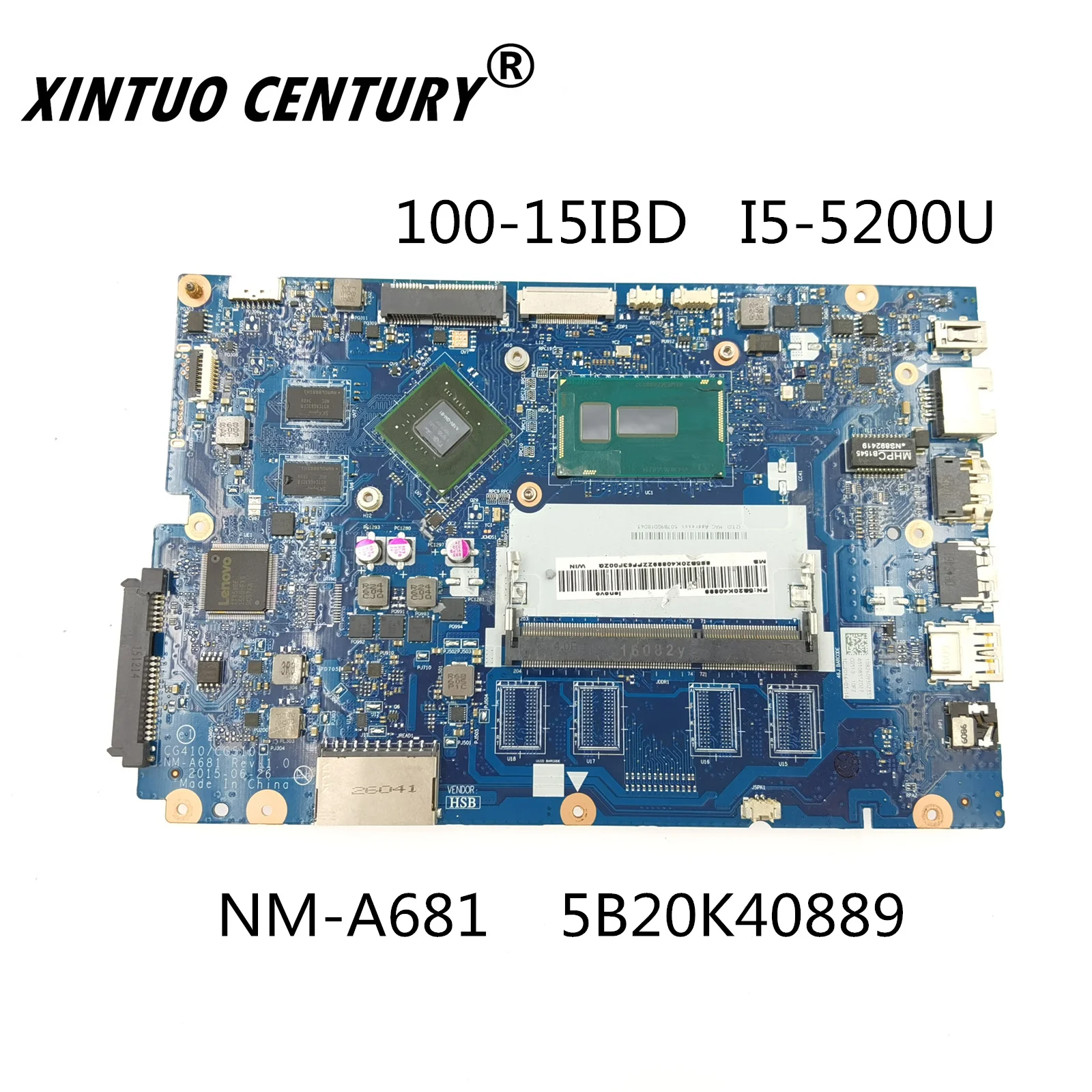 

5B20K40889 motherboard for Lenovo Ideapad 100-15IBD B50-50 motherboard NM-A681 with I5-5200U CPU GT920M 2GB GPU 100% test