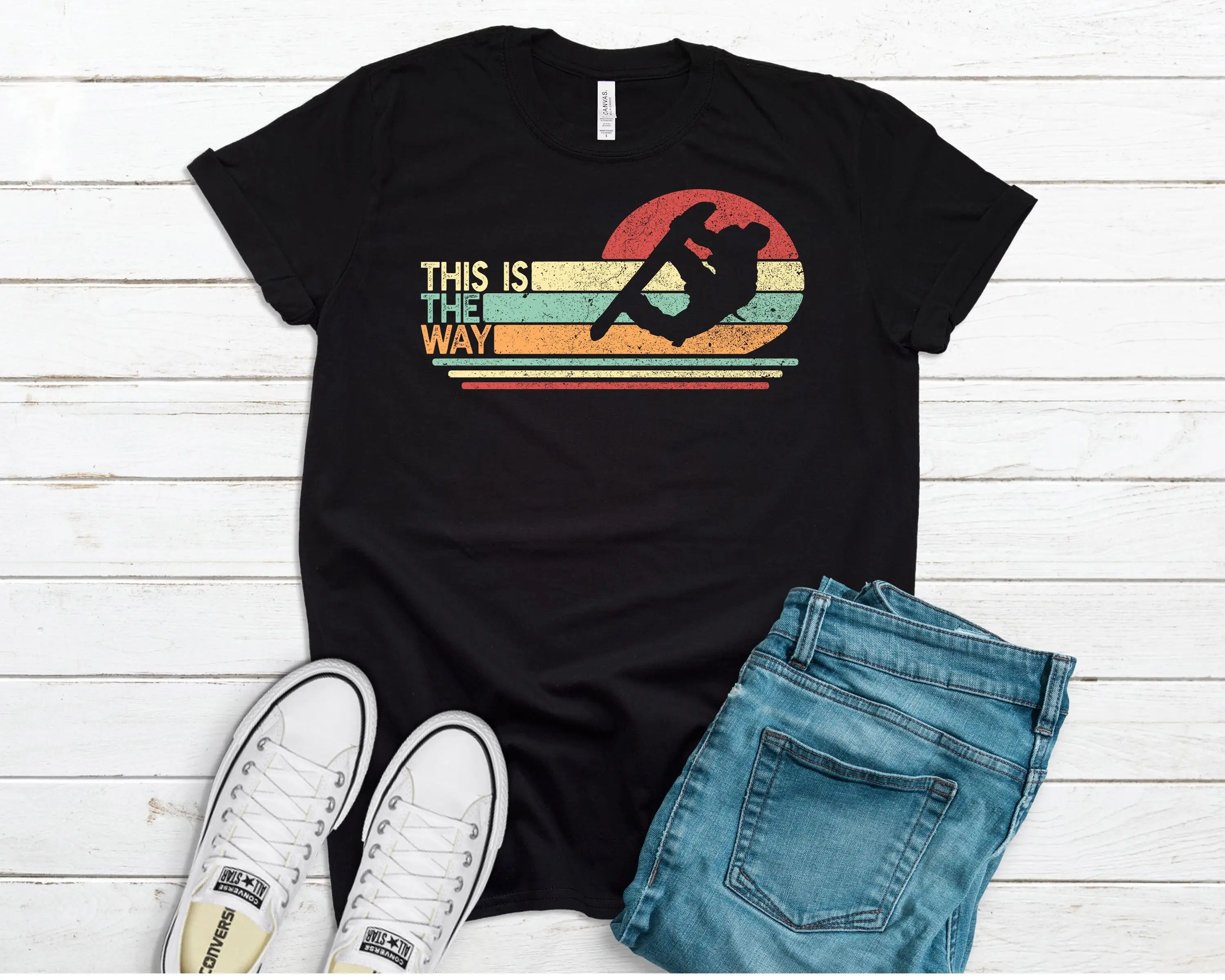 This Is The Way Snowboarding T Shirt For Men Funny Snowboard Snowboarder Dad Him