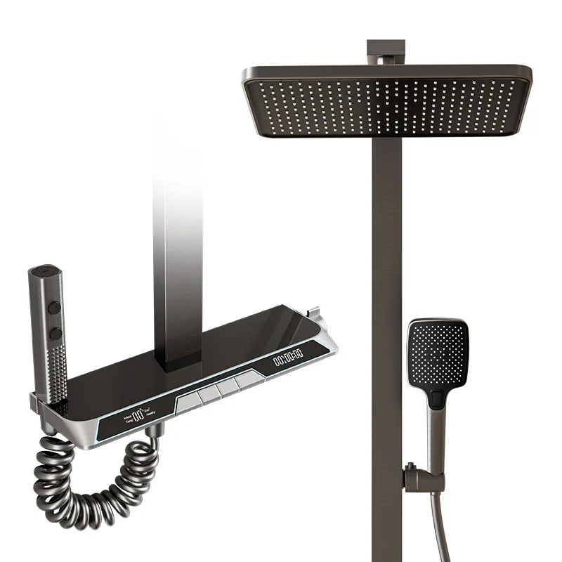 

All copper, shower, set, piano keys, ambient light, bathroom, household, thermostatic, digital display