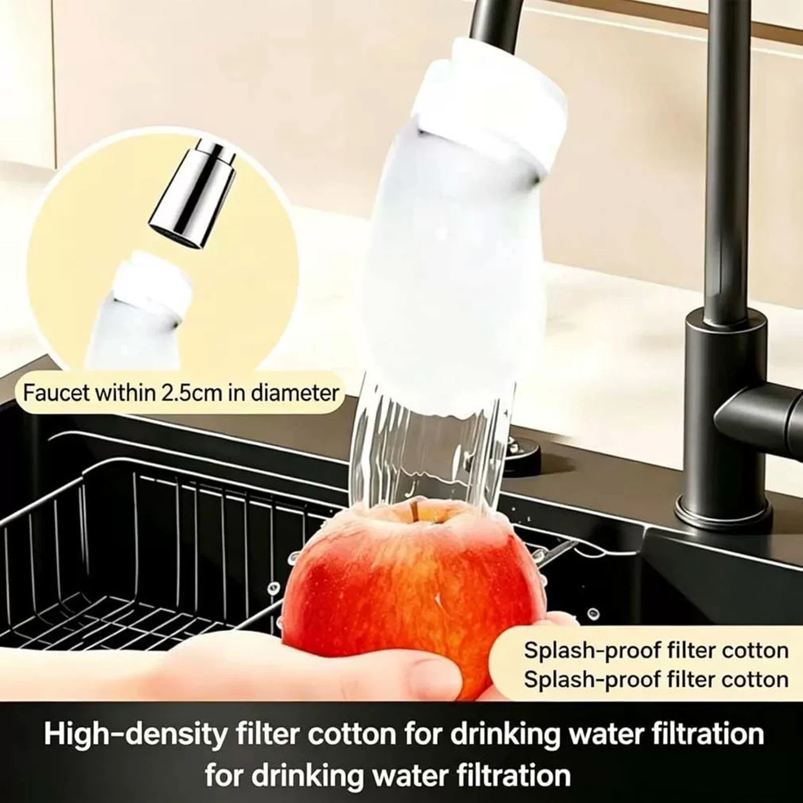200Pcs Faucet Water Filter Bags High Density Non-Woven PP Cotton Removes Sand Rust Sediment Home Appliance Accessory