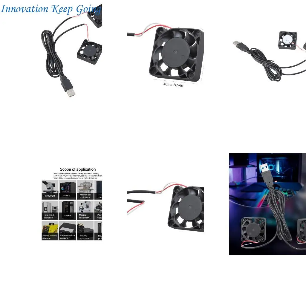 E65C Router Cooling Fan PC Box Quiet 5V USB Power 40mmx40mmx10mm Cabinet Cooling