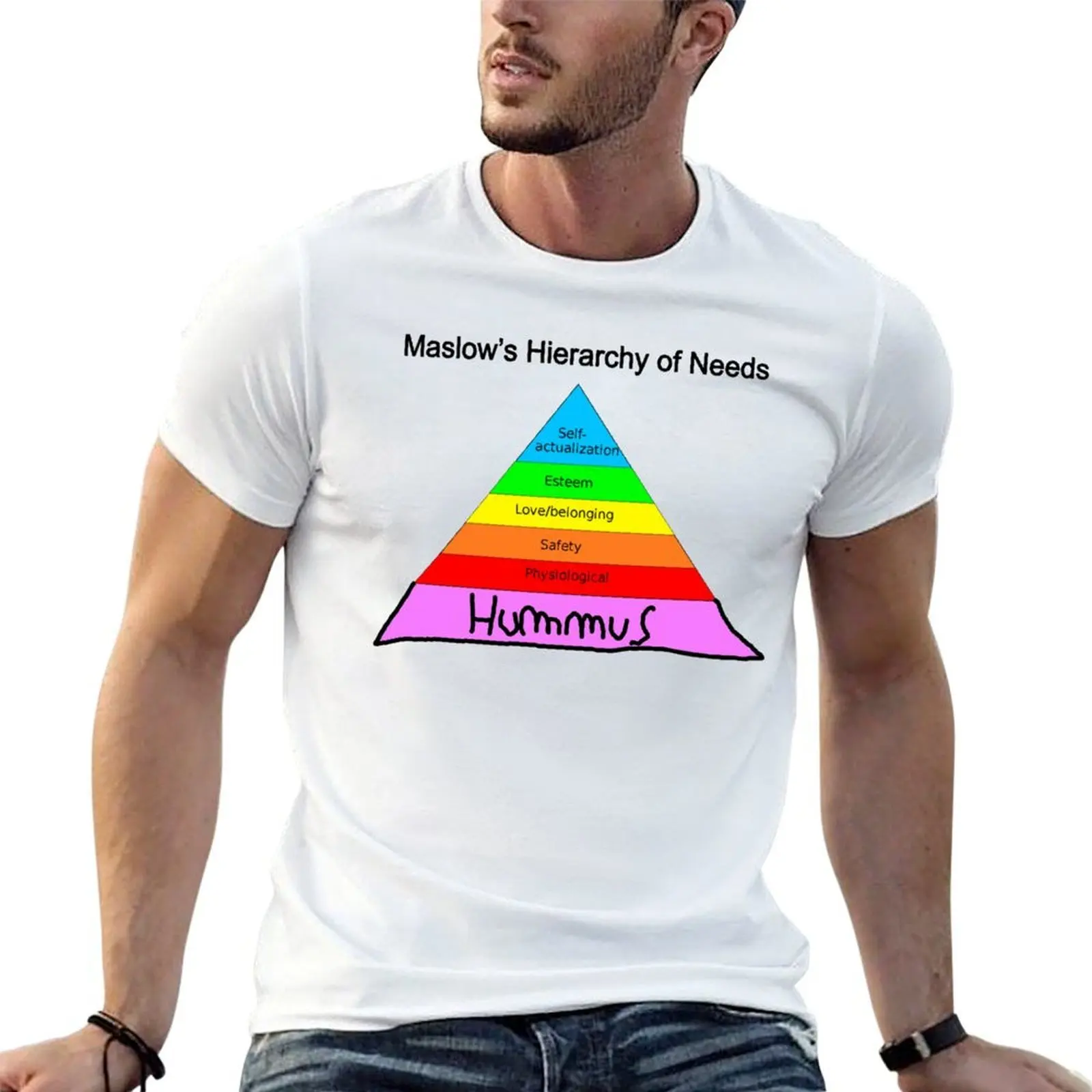 

Maslow's Hierarchy of Hummus T-Shirt funny t shirts man cotton t shirts high quality T-Shirt