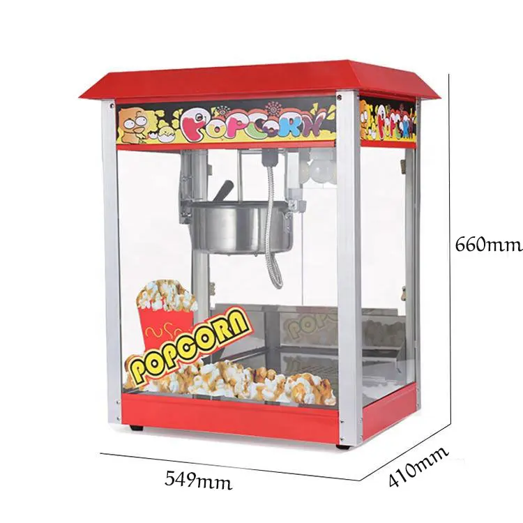 Commercial Popcorn Machine 8 Oz Kettle 1400 W Caramel Mini Popcorn Makers Machine For 50 Cups Per Batch Automatic Theater Style