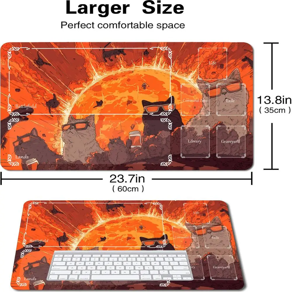 

14*24in Magic Card Playmat with zone Raccoon theme MTG play mat gathering game mat DeskMat Commander Battle Mouse pad