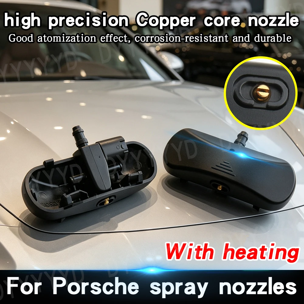 

For Porsche Cayenne 958 Panamera 970 Macan 95B Front Windshield Washer Nozzles Jet Heated Windscreen Glass Wiper Spray Nozzles