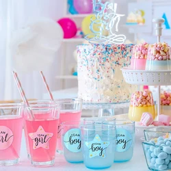 60pcs Boy Girl Paper Sticker 2Inch Gender Reveal Stickers Baby Shower Party Favors Gift Box Label Bottle Cup Tags Parties Supply