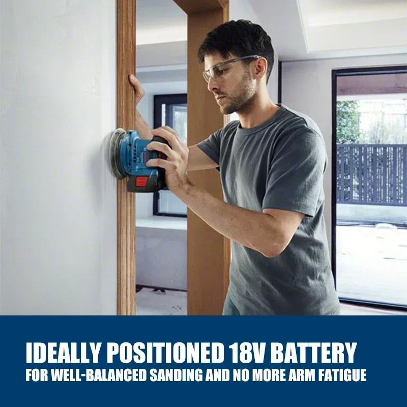 

New Bosch GEX 185-LI Brushless Sander, Low Noise Operation, Ideal for Precision Sanding in Corners & Edges