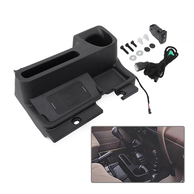 

Wireless Charger With Center Console Armrest Storage Box For Toyota Land Cruiser LC 70 Series LC70 LC71 LC76 LC77 LC79