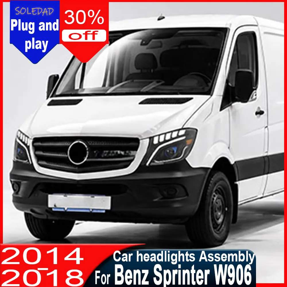 Car headlights For Benz Sprinter 2014-2018 W906 Auto Front Lamps Assembly Upgrade Startup Effect LED 4 Projector Lens