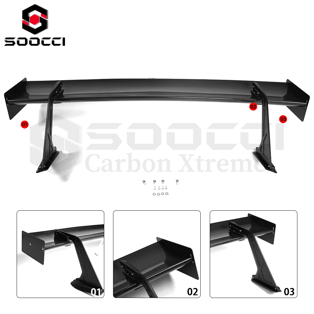 UCW Type Dry Carbon Fiber Swan Neck Wing for BMW M2 G87 M3 G80 M4 G82 Track Rear Wing Trunk Lip Splitter Aerodynamic Spoiler