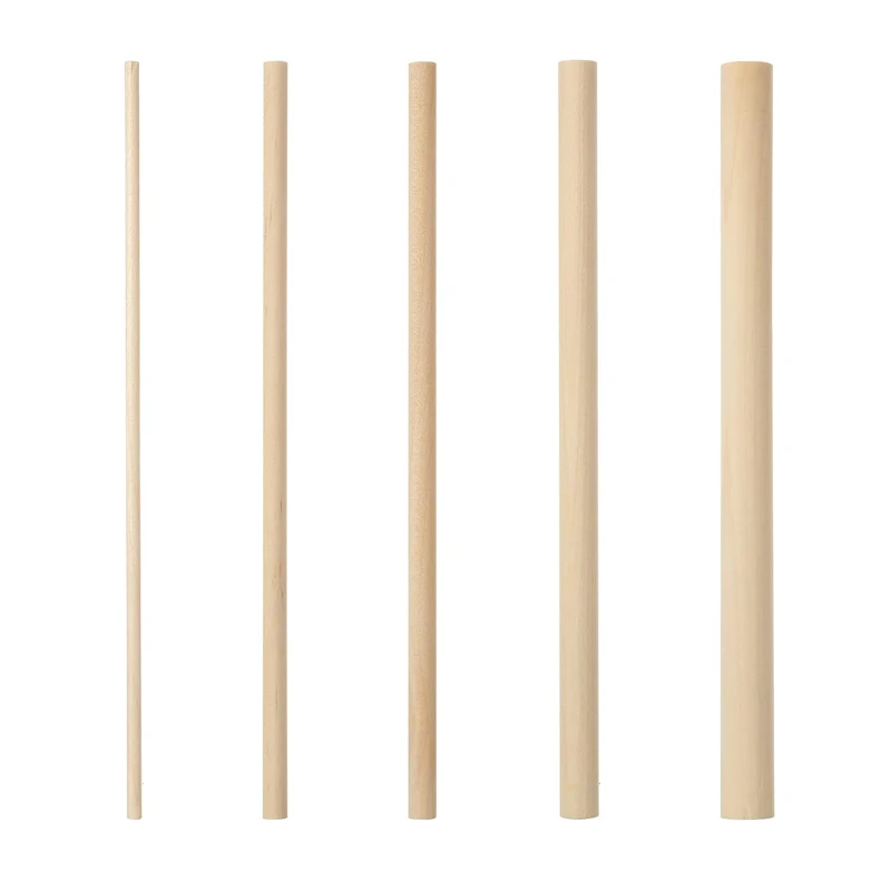10-250Pcs  Round Wooden Stick  DIY for Model Wood Handmade Hobby Wooden Pieces,Length 80/100/150/200/300mm Diameter 3-12mm