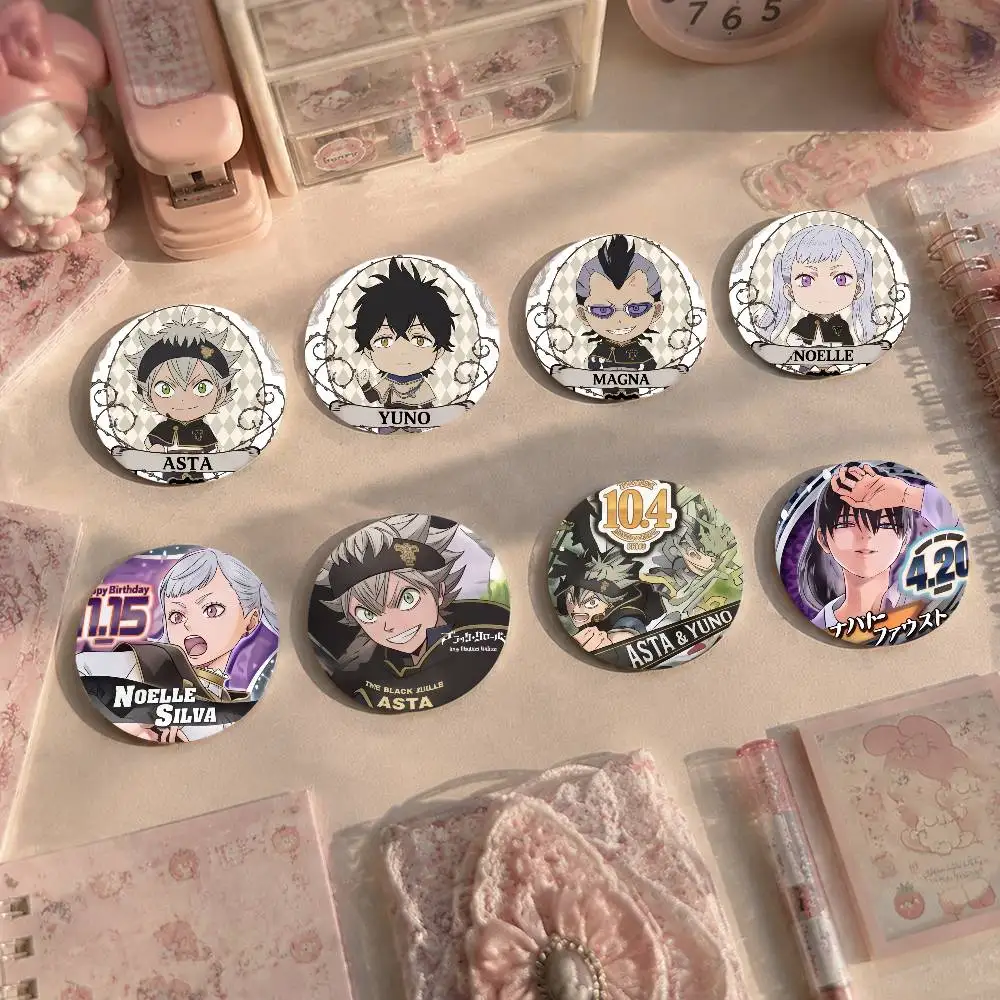 Black Clover Cosplay COSTUME Badge Pin Tinplate Brooch Prop Xmas Gift Birthday Gift