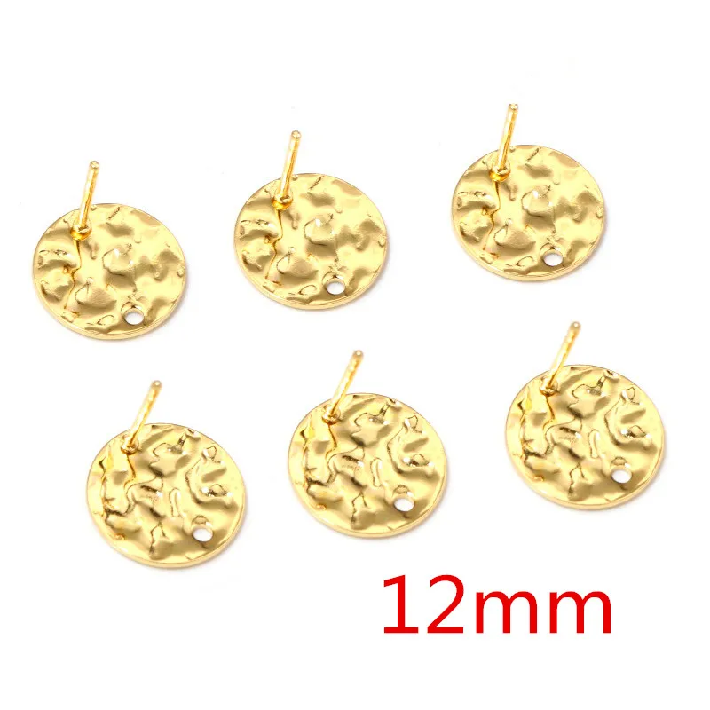 20pcs 316 Stainless Steel Gold Color Geometric Earring Stud Earring Posts Connector For DIY Earrings Jewelry Making Supplies