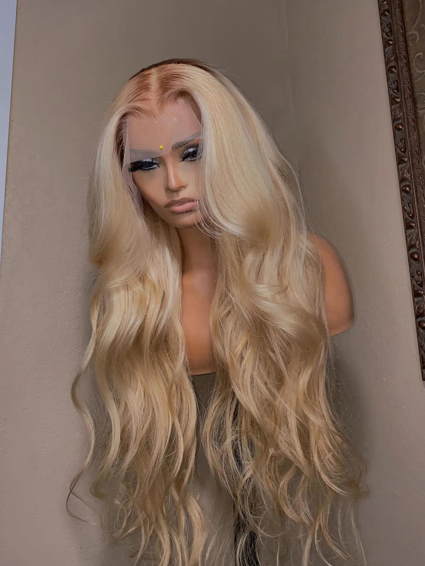 613 Blonde 13x6 Körperwelle HD Lace Frontal Perücken vorgezupfte brasilianische Perücke 13x4 transparente HD Lace Front Echthaarperücken für Frauen