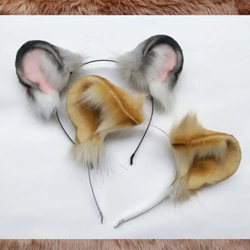 Custom Made Simulation Animal Ears  Mouse Cosplay Prop Bear Leopard Hamster Mouse Ear For Christmas Halloween Cosplay