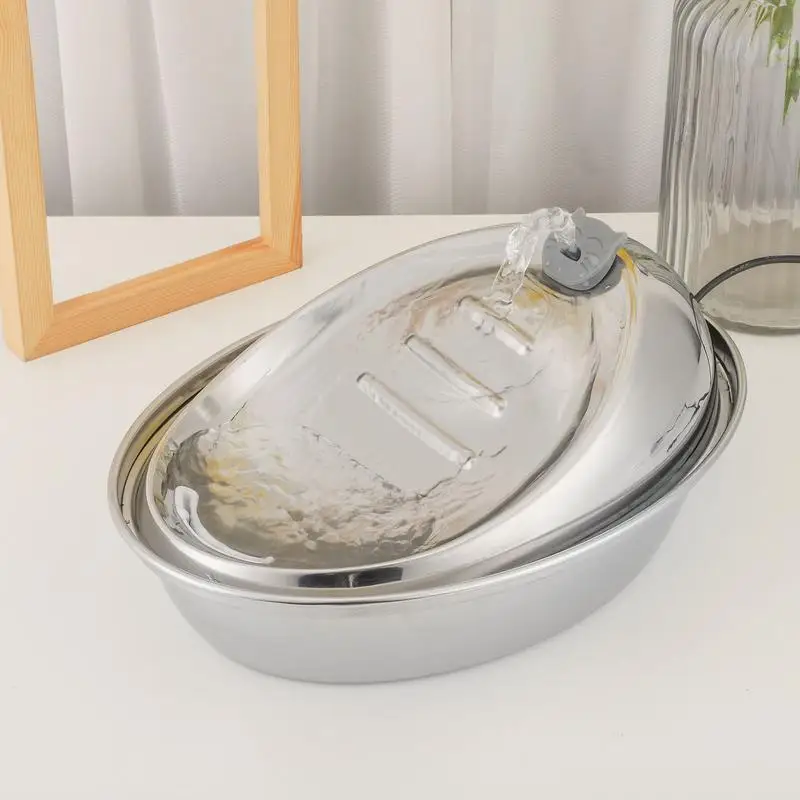 Cat Water Fountain Stainless Steel Dog Water Dispenser Indoor Pet Drinking Fountain For Dogs Cats Birds And Small Animals