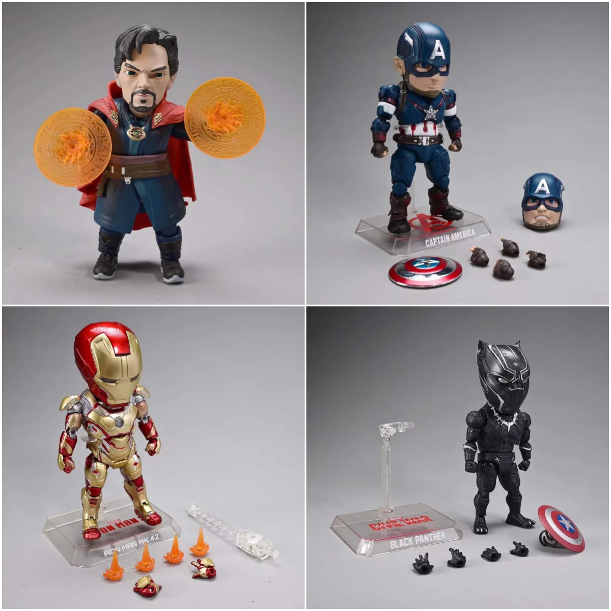 Marvel Avengers Anime Figures Steve Rogers Black Panther Doctor Strange Iron Man Joint Mobile Mode SHF Figurines Doll Toys Gifts