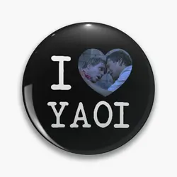 I Love Yaoi Saw Chainshipping  Soft Button Pin Women Cartoon Metal Creative Collar Lapel Pin Jewelry Fashion Lover Hat Badge