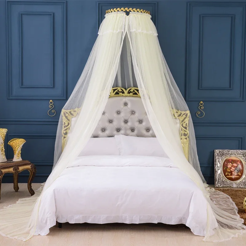 Palace Mosquito Net Hung Dome Mosquito Net Lace Bed Valance Princess Bed Curtain Home Room Retro Creative Bedside Decoration