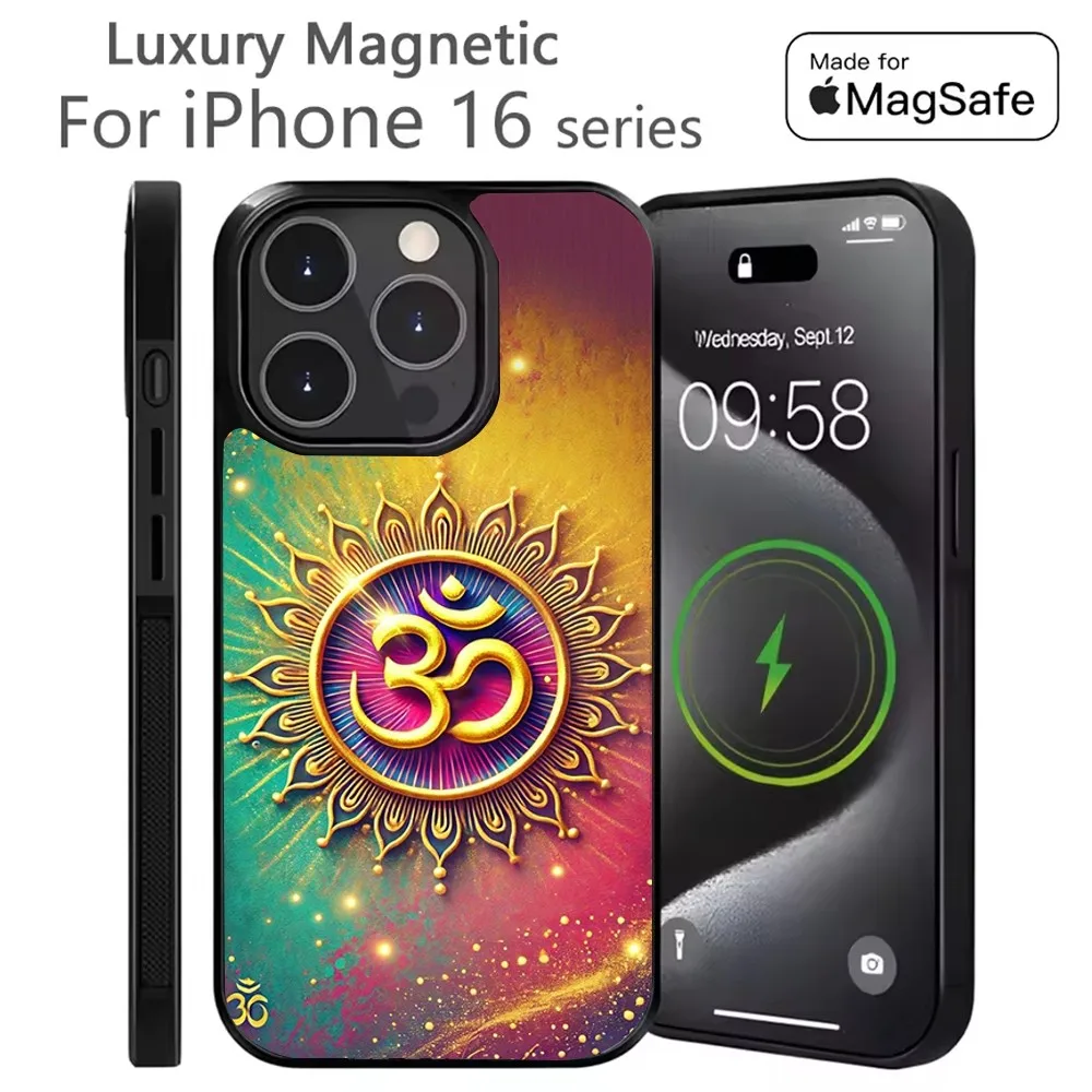 

Yoga Om Namaste Mandala Phone Case For iPhone 16,15,14,13,12,11,Plus,Pro,Max Mini Magsafe Magnetic Wireless Charging