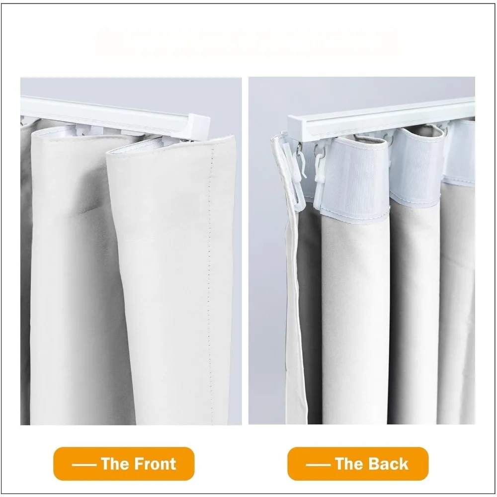 Blackout Room Divider Curtains with Hooks, Soundproof Floor Curtains, Ceiling Track System, Wall Mounted Divider Curtains