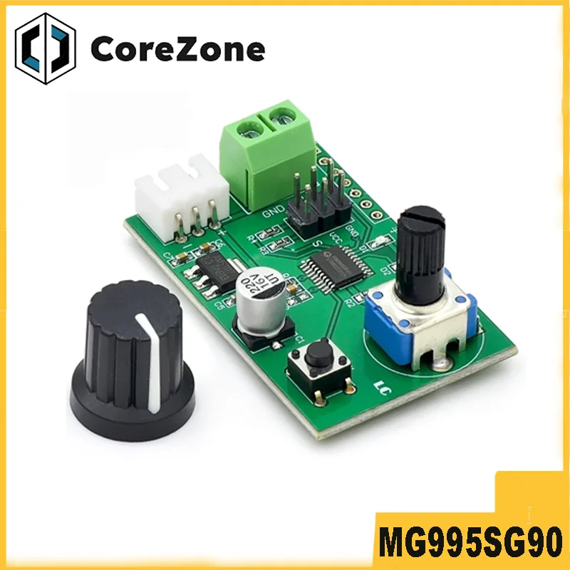 MG995 SG90 Dual Channel Servos Adjustable Knob Serial Control Board Switch 8-Bit MCU Steering Gear Debugging Module