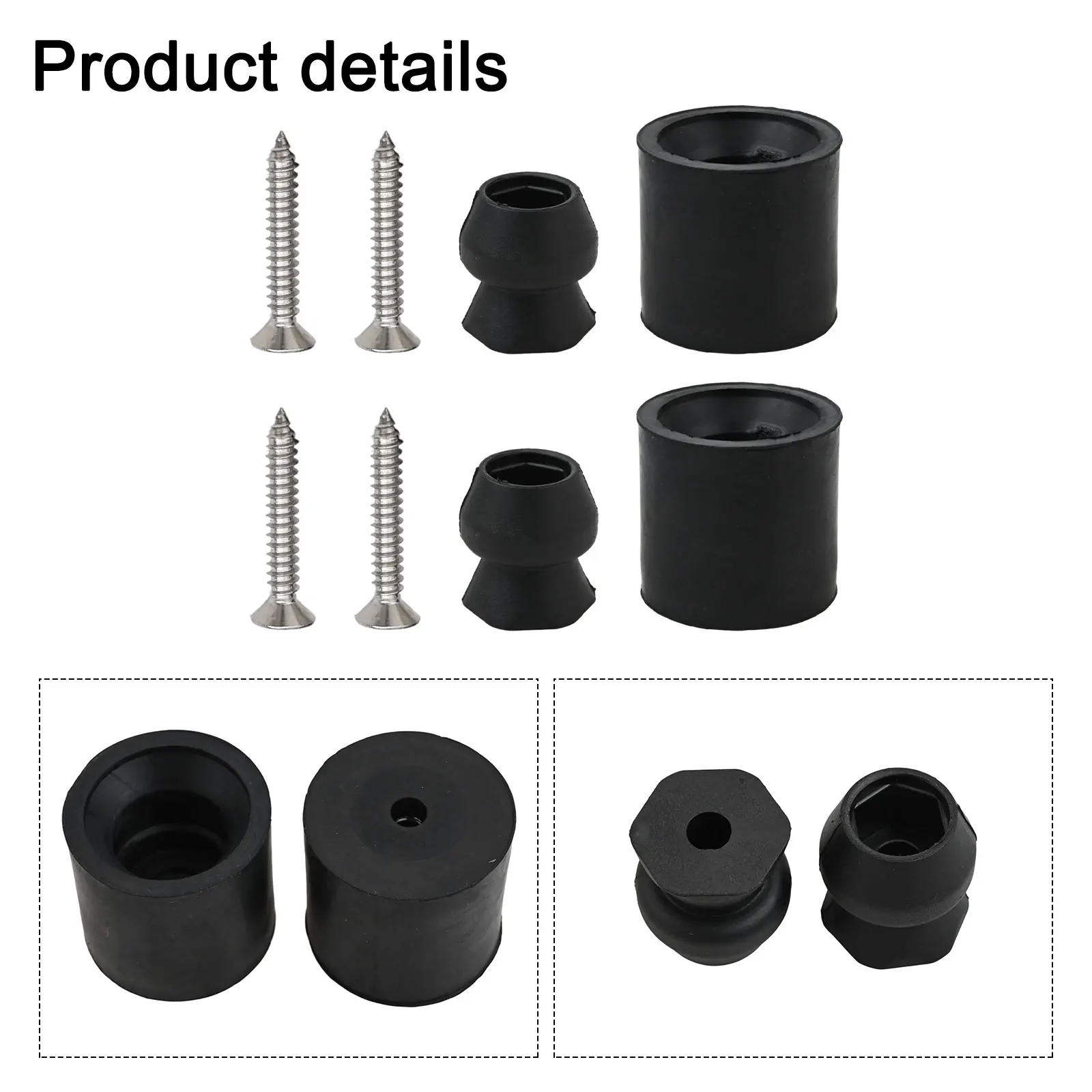 2pcs Trailer Door Holder Kit for RVs and Campers with Rubber Door Holders and Plastic Sleeves to Minimize Door Movement