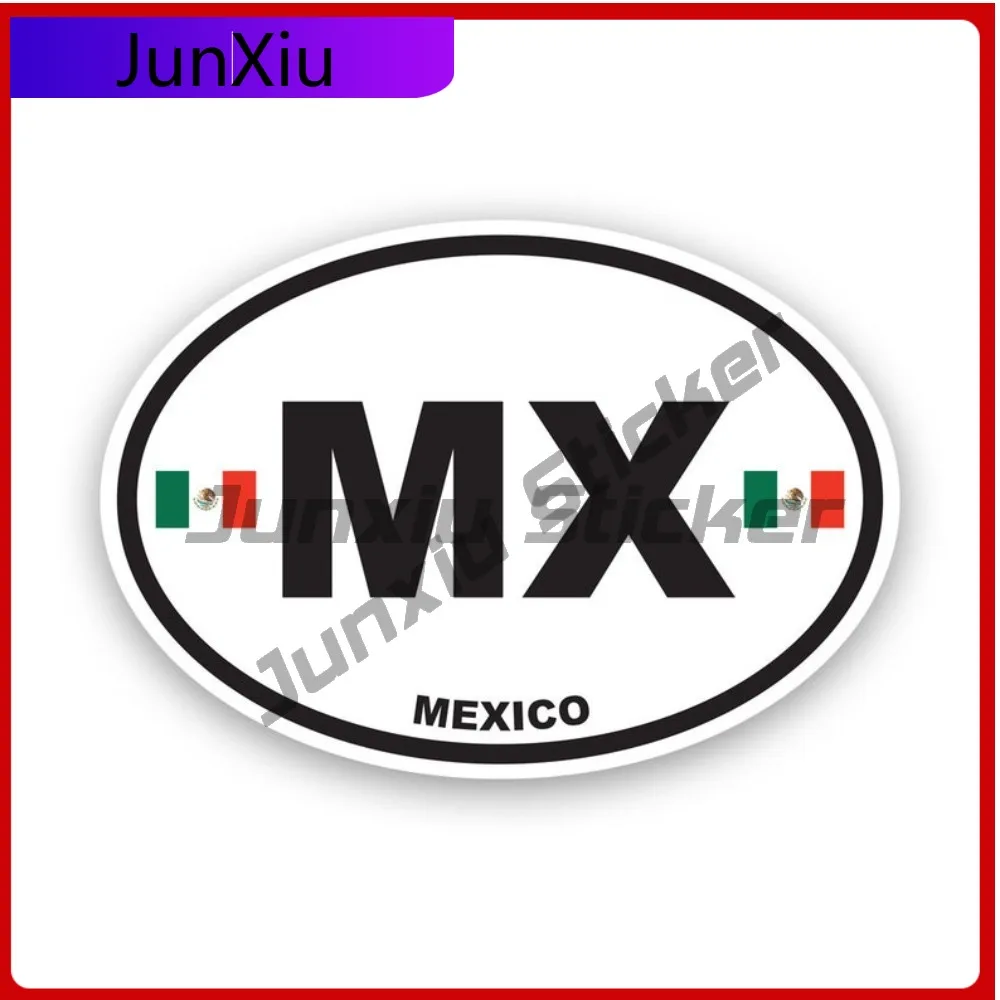 

Mexico Oval Sticker Creative Decals Uv Protected Mexican Flag Country Code Euro Mx V1 State Flag Patriotic Car Sticker Vinyl