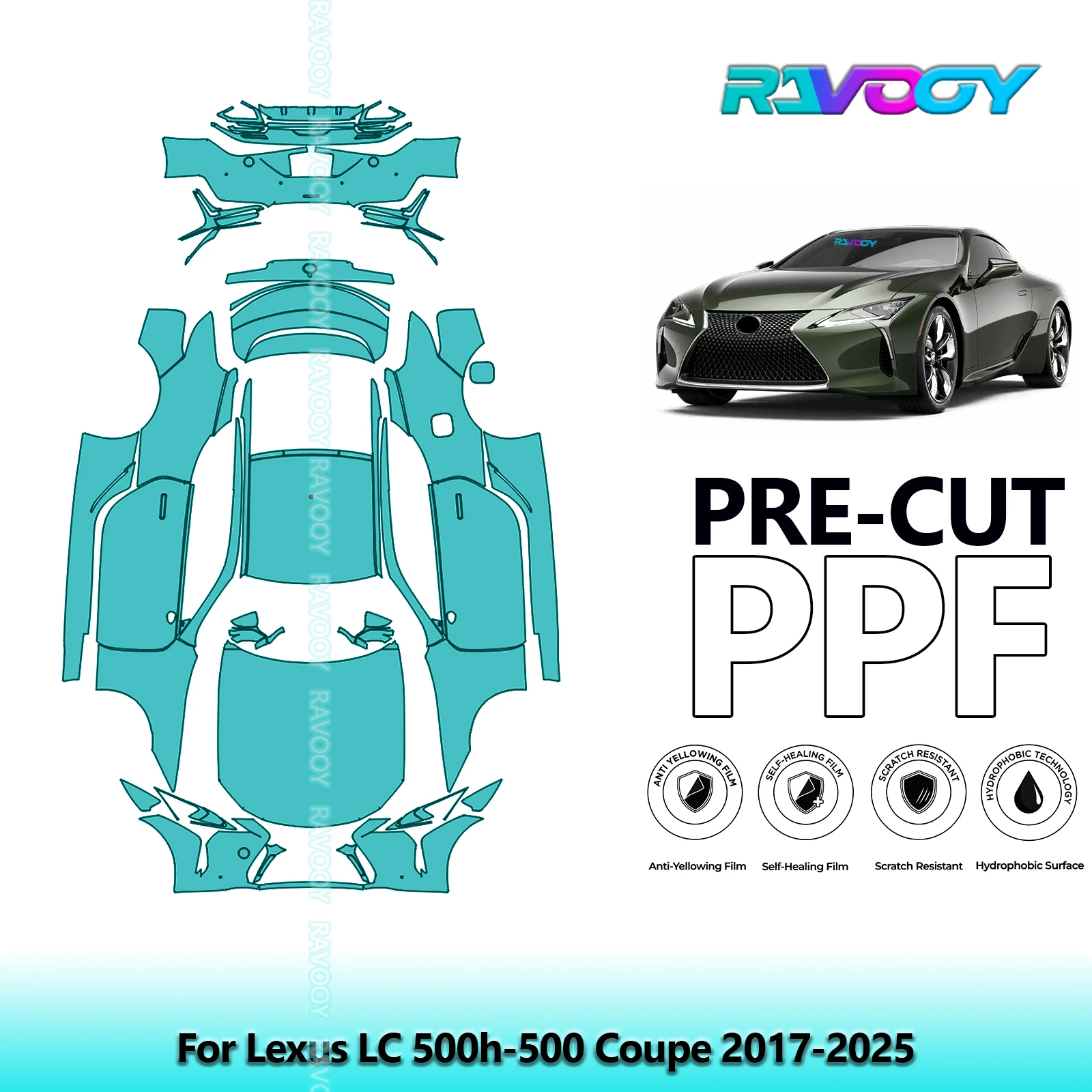 

8.5Mil Full Vehicle Precut PPF Paint Protection Film For Lexus LC 500h-500 Coupe 2017-2025