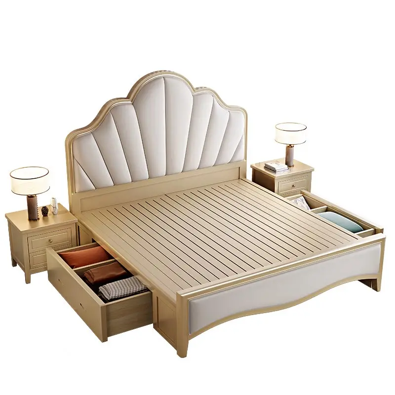 Clearance Decoration Double Bed Mattresses Luxury Storage Bedroom Double Bed Queen Freeshippings Letto Matrimoniale Furniture