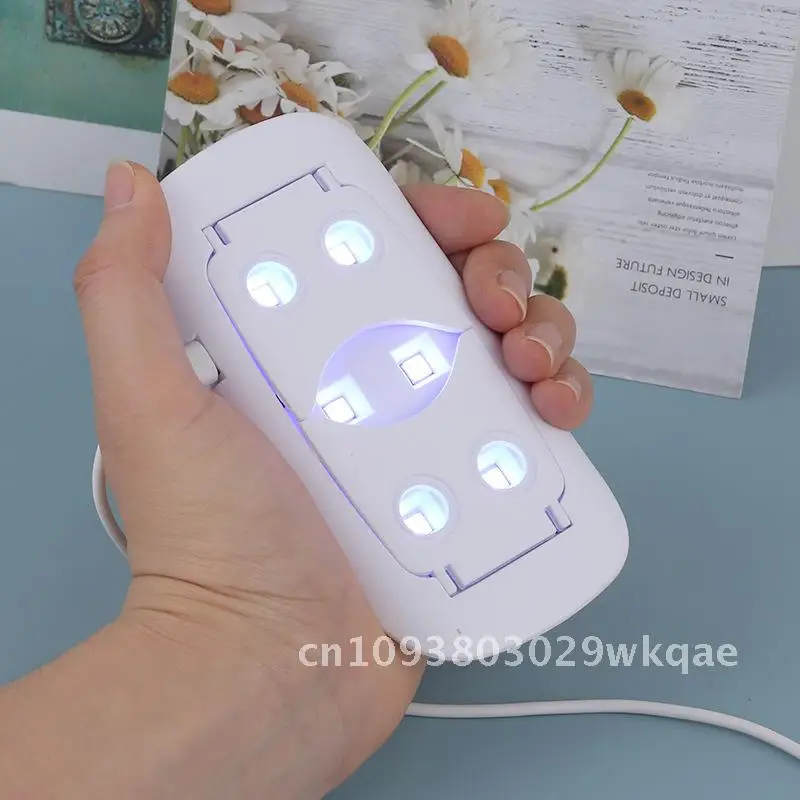Mini lámpara de fototerapia Sunmini Mouse, interfaz USB, lámpara de secado de esmalte de uñas, lámpara plegable para hornear para decoración de uñas con temporizador