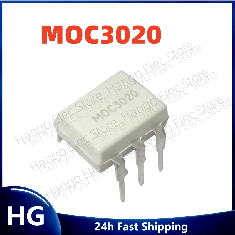 100Pcs/Lot Brand new original  MOC3020 OPTOISOLATOR 4.17KV TRIAC DIP-6 IC Best Quality