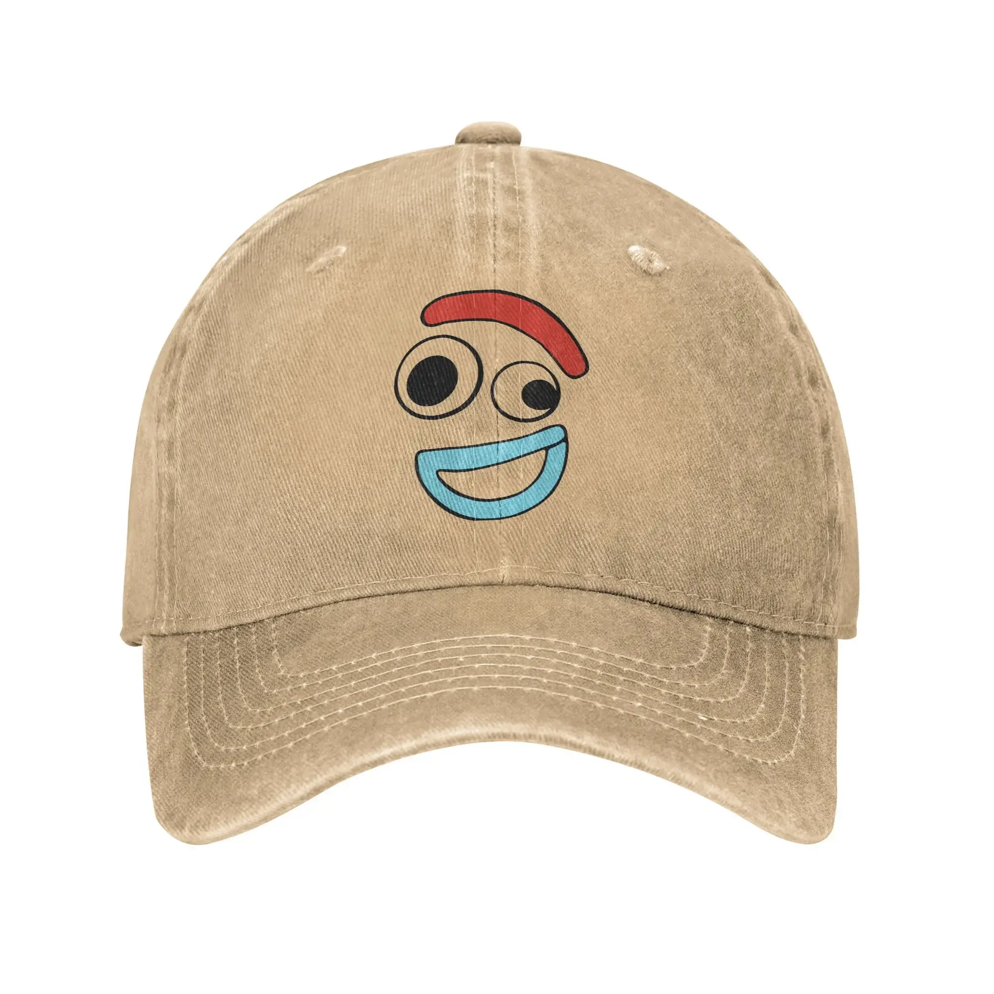 

Casual Toy Story 4 Forky Large Happy Face Baseball Caps Men Women Distressed Denim Washed Sun Cap Outdoor Adjustable Caps Hat