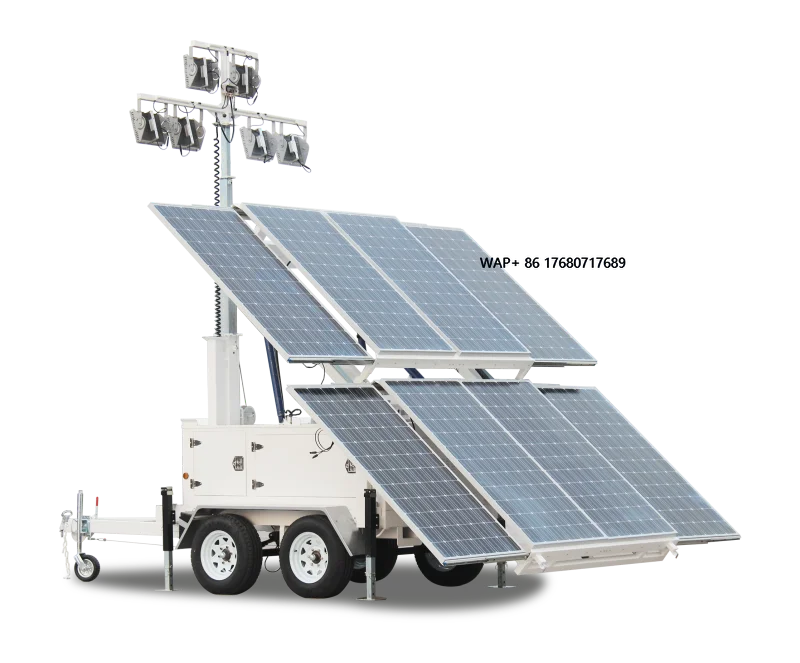 Trade Assurance Solar Mobile Light Tower Solar Security Light Tower