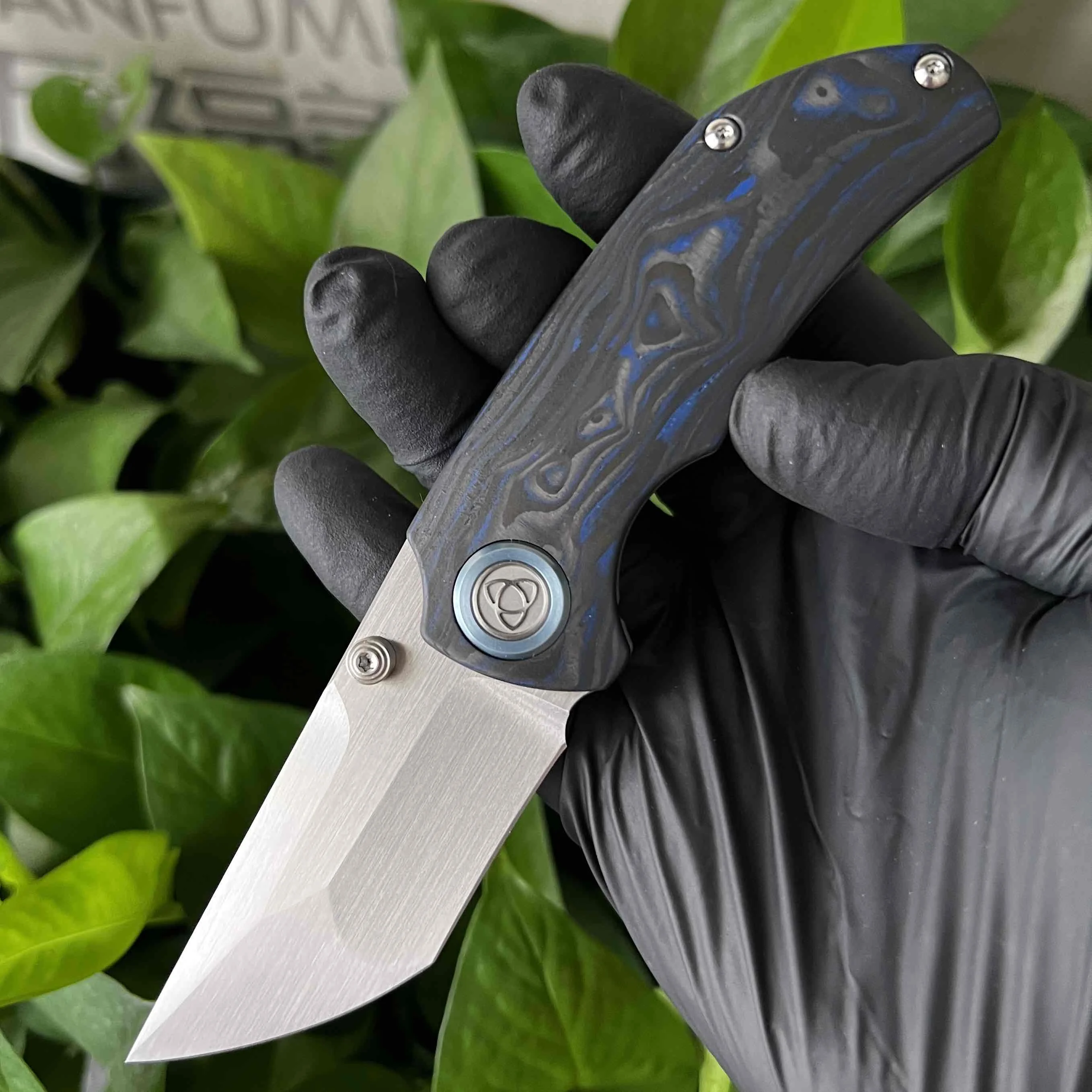 

New Austrian genuine M390 powder steel titanium alloy carbon brazing handle outdoor camping folding EDC tactical knife tool