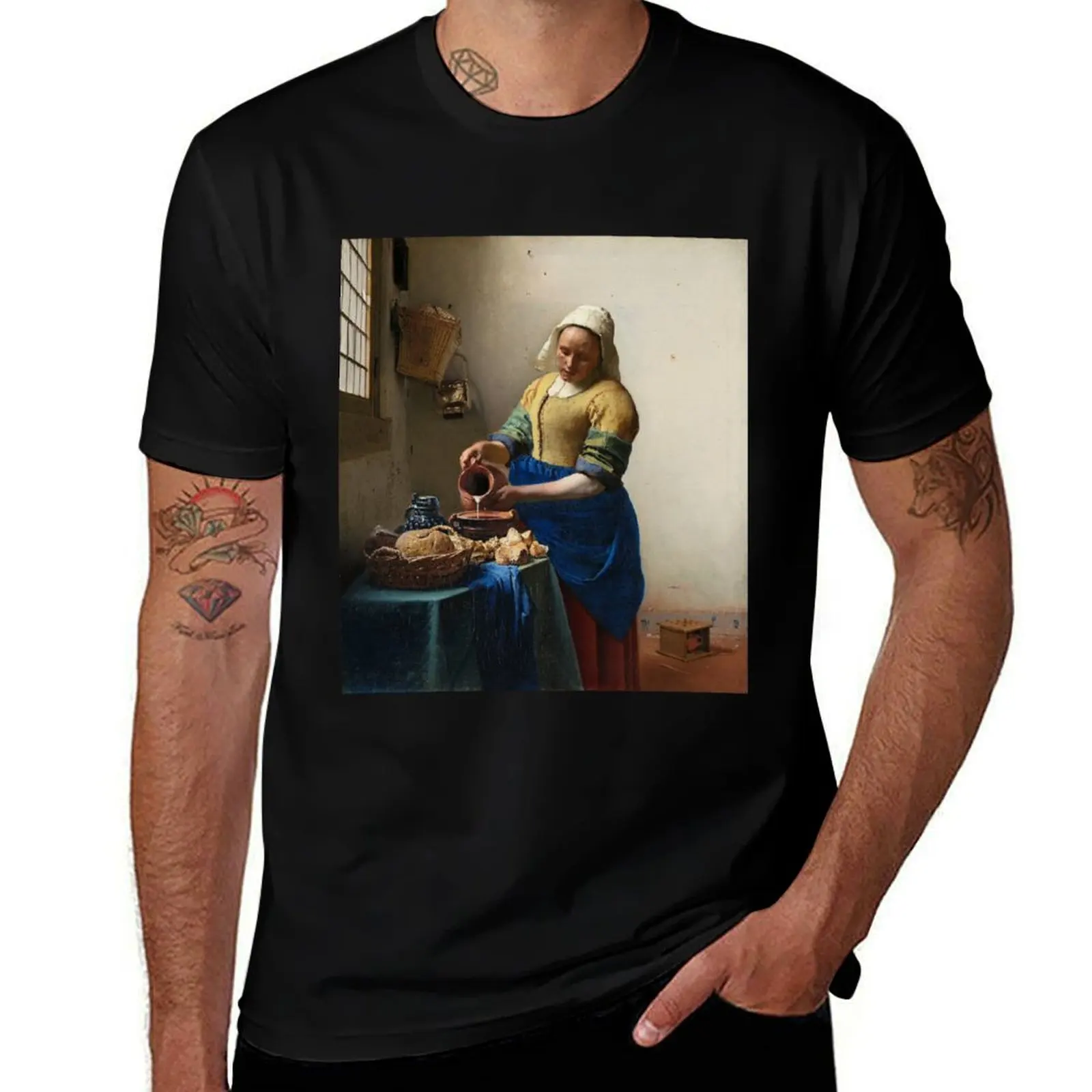 Het melkmeisje (The Milkmaid) by Johannes Vermeer (c. 1660) T-Shirt Holiday All Match T-Shirt