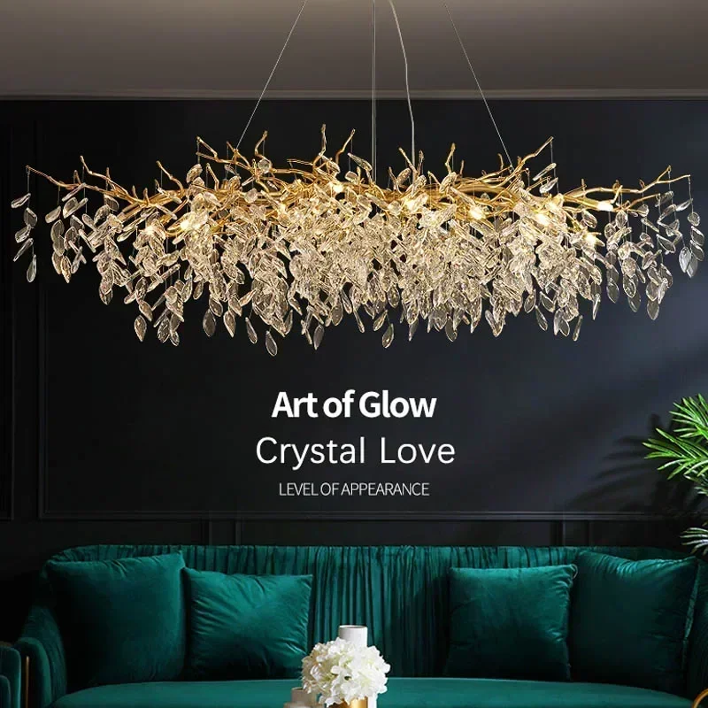 

Modern luxury ceiling chandelier Nordic home decoration villa living room dining room crystal chandelier LED lighting fixtures