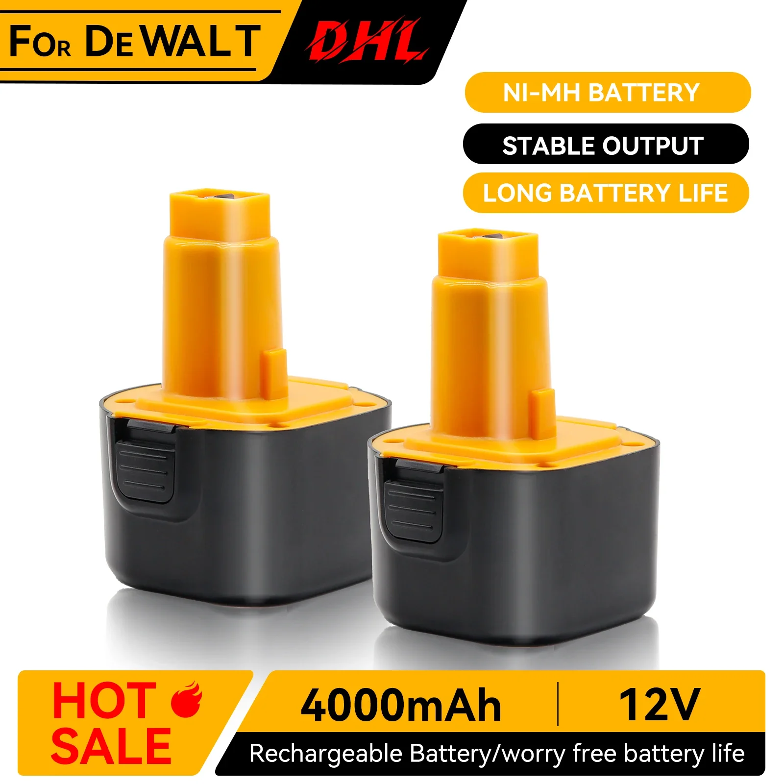 Для Dewalt 12 В 4000 мАч NI-MH аккумулятор для электроинструмента для DW9072 DW9071 DC9071 DE9037 DE9071 DE9072 DE9074 DE9075 152250 -27