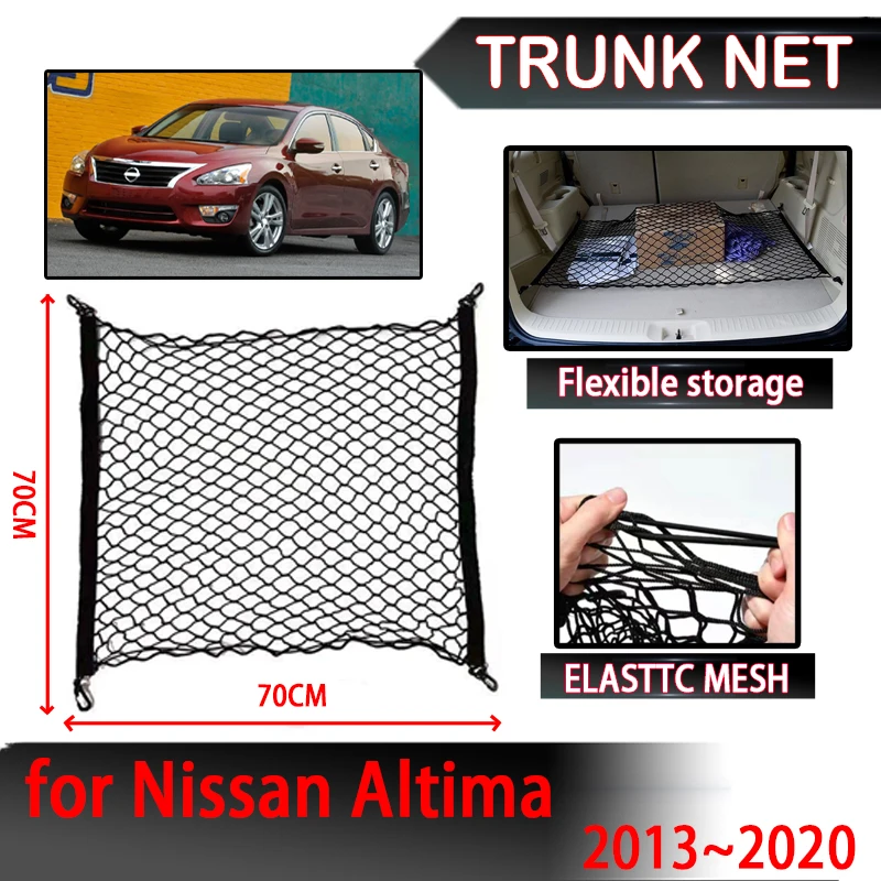 

Car Rear Trunk Net for Nissan Altima L33 2013~2020 Accessories Organizer Nylon Elastic String Interior Parts Luggage Net Holder