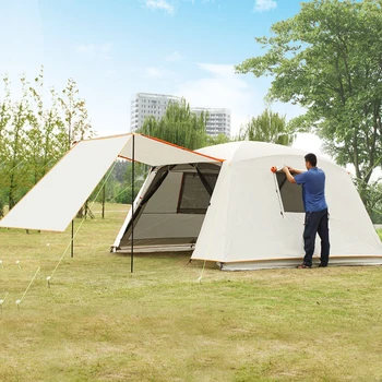 더블 레이어 Pergola 야외 차양 텐트, 4 코너 정원 아버, 멀티 플레이어 레저 파티, 지지 폴 1 쌍 포함