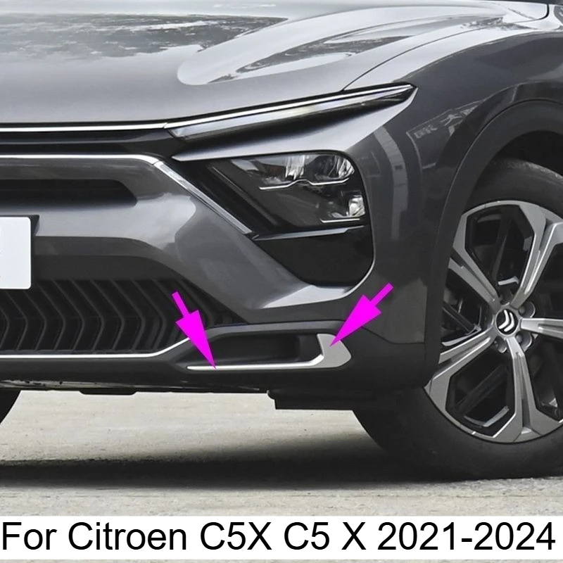 

For Citroen C5X C5 X 2021-2024 Front Bumper Fog Light Lamp Trim Strip Front & Rear Decorative Frame