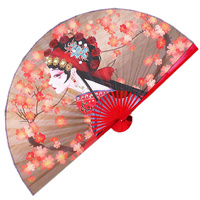 Large Decorative Folding Fan Chinese Classical Peking Opera Prop Fan Wall Mounted Abanico Decorative Background Wall Ventilador