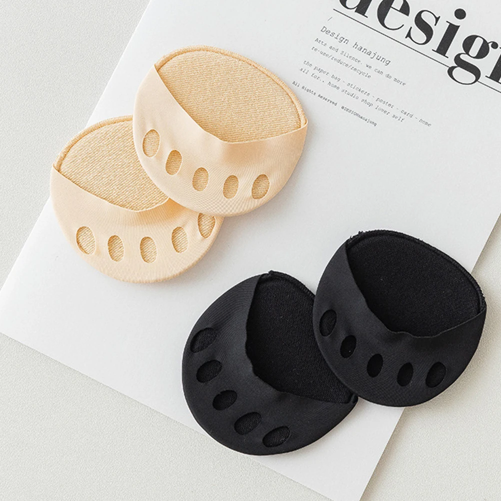 

1 set Toe Topper Socks Half Breathable Women Black Skin High Heel Cushion Toeless Sock Liner Summer Short Socks