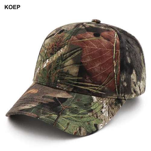 KOEP nuevas gorras de pesca al aire libre gorra de béisbol de camuflaje de árbol de la selva sombrero de caza algodón papá Snapback biomimético Camo sombreros KBMO5