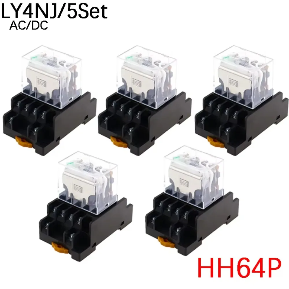

Relé intermedio electromagnético pequeño, contacto plateado, LY4NJ HH64P, CA 220V, cc 12/24V, 14 pines, 4Z, con base enchufe, C