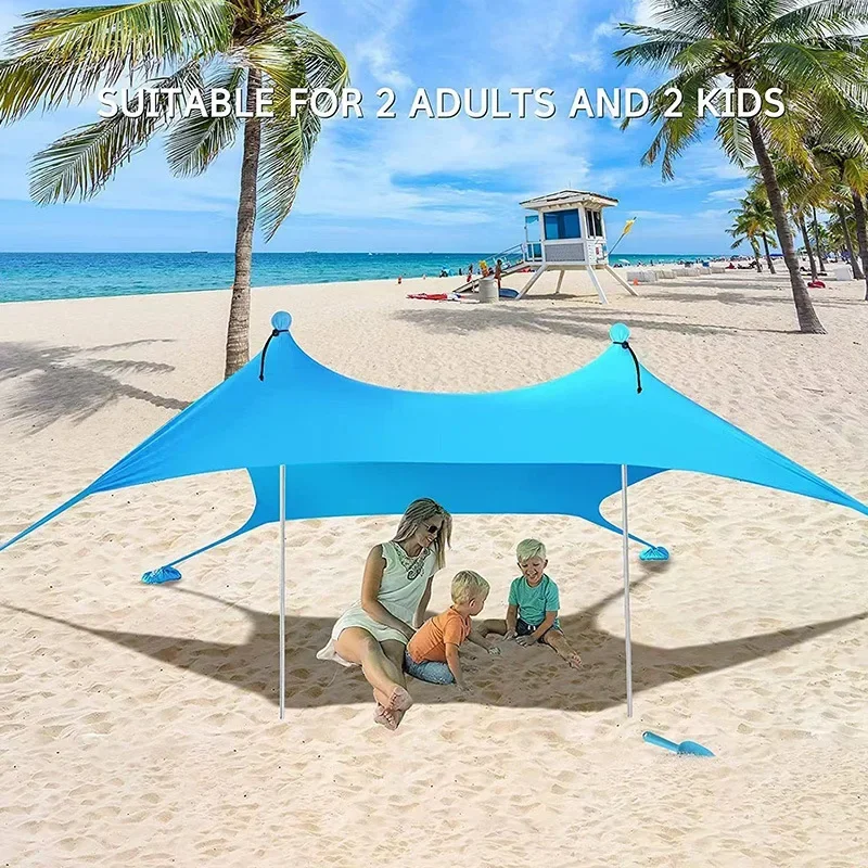 Tourist Beach Sun Shelter Outdoor Windproof UV Protection Canopy Camping Hiking Fishing Picnic Tent Beach Sunshade Canopy Tent