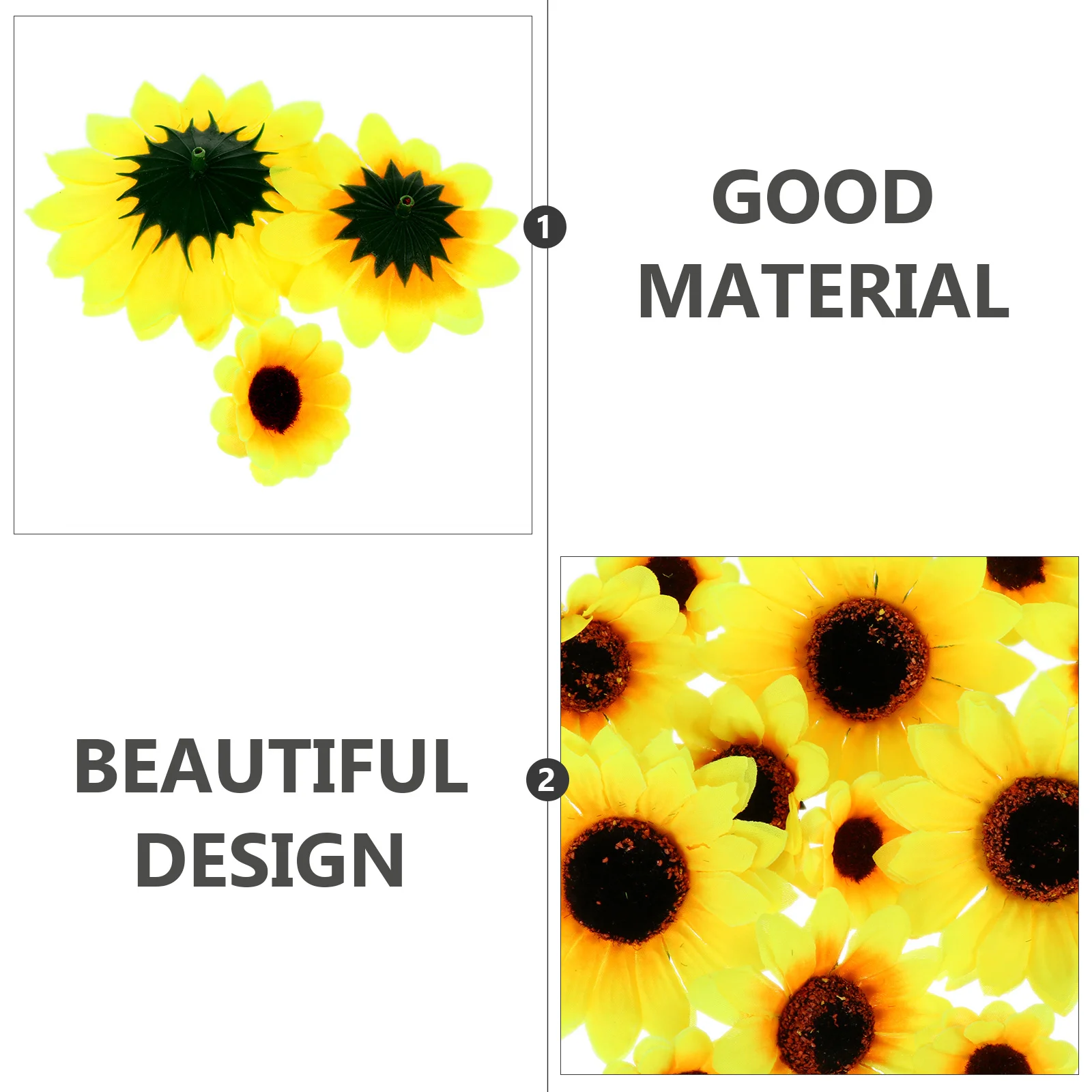 

100Pcs Simulation Sunflower Head Premium Material DIY Floral Wreath Making Materials Party Decoration Supply Party Decor Supply