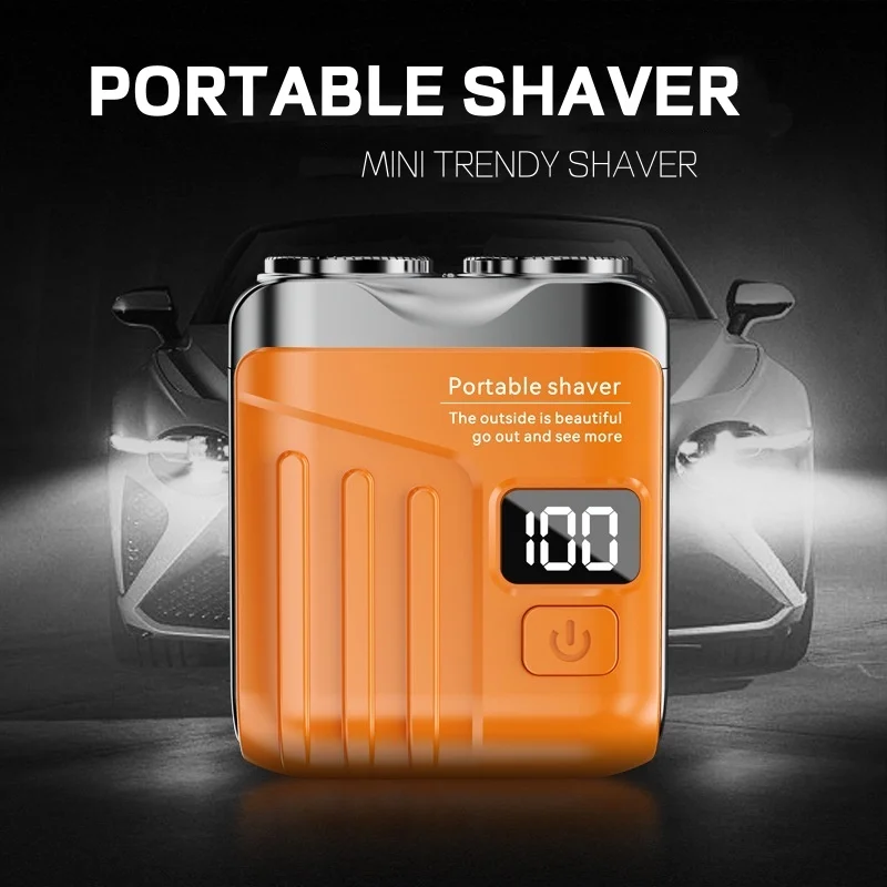 Mini Electric Smart Shaver Rechargeable Double Head Waterproof Magnetic Beard Trimmer Portable Household Car Shaver