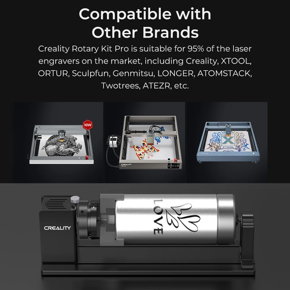 Incisore laser Creality Falcon2 e kit rotativo a mascella 3in1 Pacchetto di aggiornamento professionale Testa laser da 12 W con sistema di assistenza aerea integrato