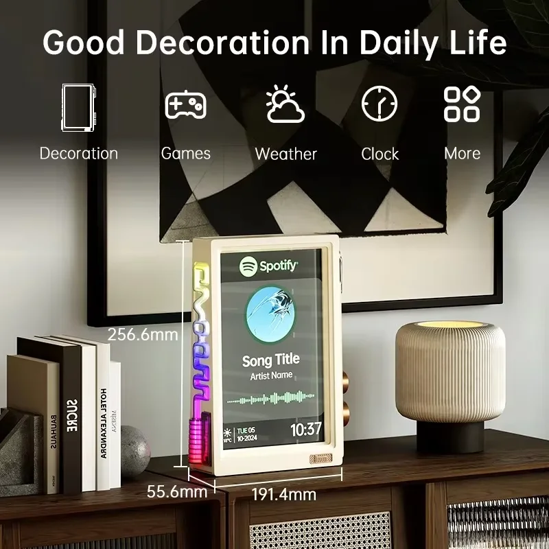 Digital Picture Frame Transparent Smart Digital Clock Tech Gift Desk Setup Unique Photo‑plus Video Storyteller